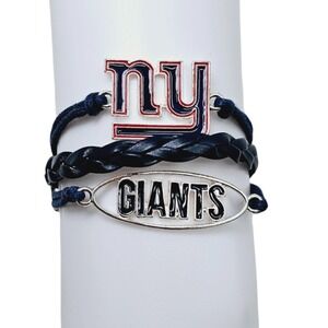 New York Giants Bracelet NFL Adjustable Silver Red Blue & White Ashley Bridget
